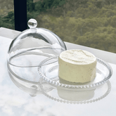 Queijeira Cristal Pearl Bolinha - 20 cm - Ela Decora